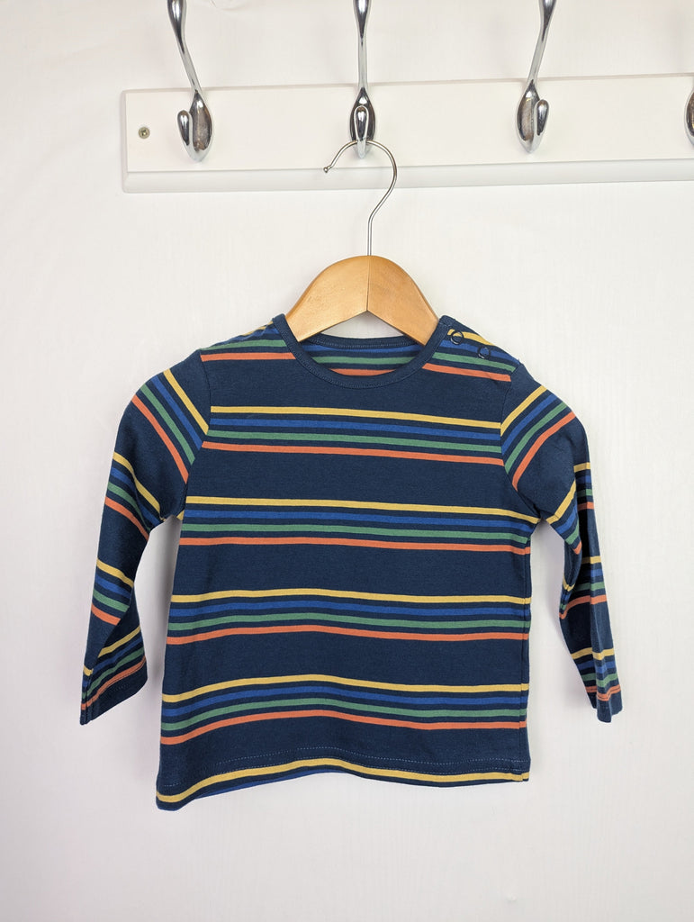 TU Navy Striped Top - Boys 3-6 Months Little Ones Preloved Used, Preloved, Preworn Baby, Girls & Boys Clothes. Kids & Children's second hand Clothing UK Online. Cheap affordable. Brands including Next, Joules, Nutmeg Morrisons, TU, F&F, H&M.