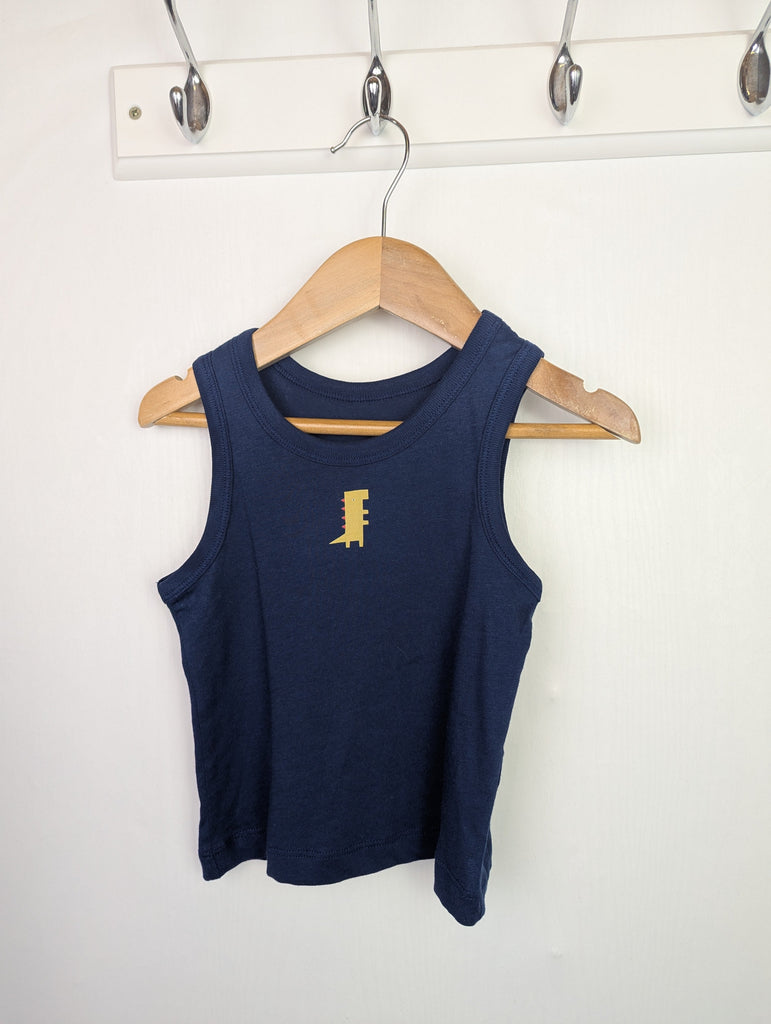 TU Navy Vest Top - Boys 18-24 Months Little Ones Preloved Used, Preloved, Preworn Baby, Girls & Boys Clothes. Kids & Children's second hand Clothing UK Online. Cheap affordable. Brands including Next, Joules, Nutmeg Morrisons, TU, F&F, H&M.