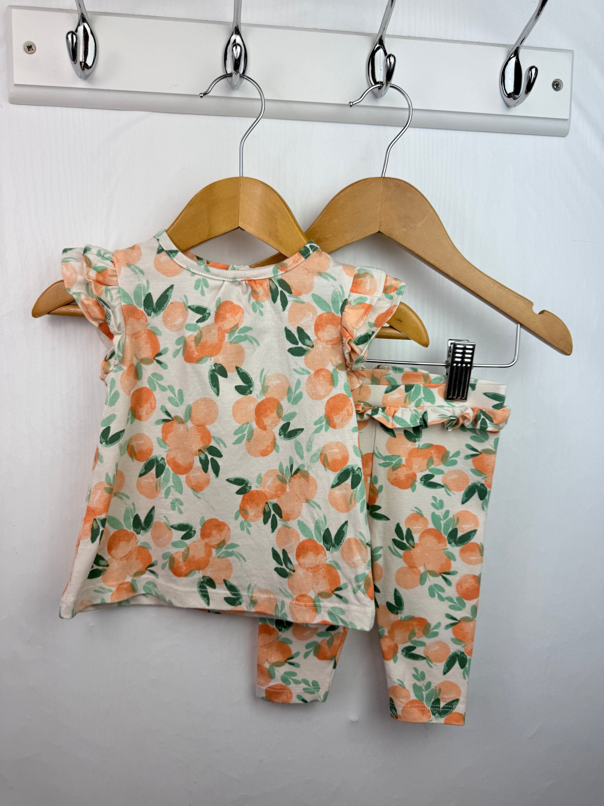 TU Peach Top & Leggings - Girls 0 - 3 Months - Little Ones Preloved. Second Hand Children's & Preloved Baby, Kids, Girls & Boys Clothes. UK online
