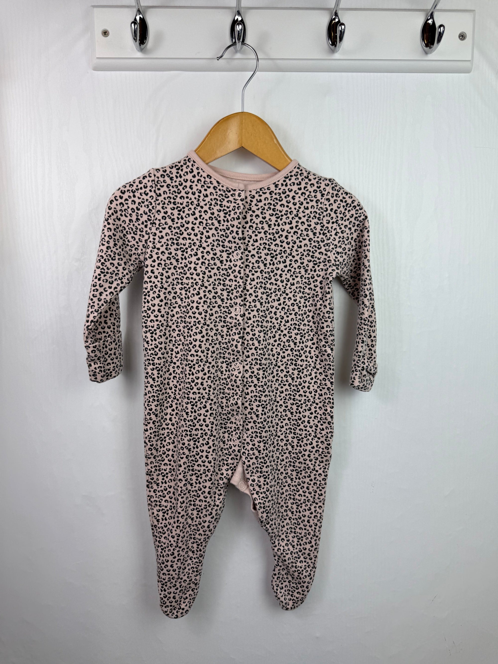 TU Pink Animal Print Sleepsuit - Girls 3 - 6 Months - Little Ones Preloved. Second Hand Children's & Preloved Baby, Kids, Girls & Boys Clothes. UK online