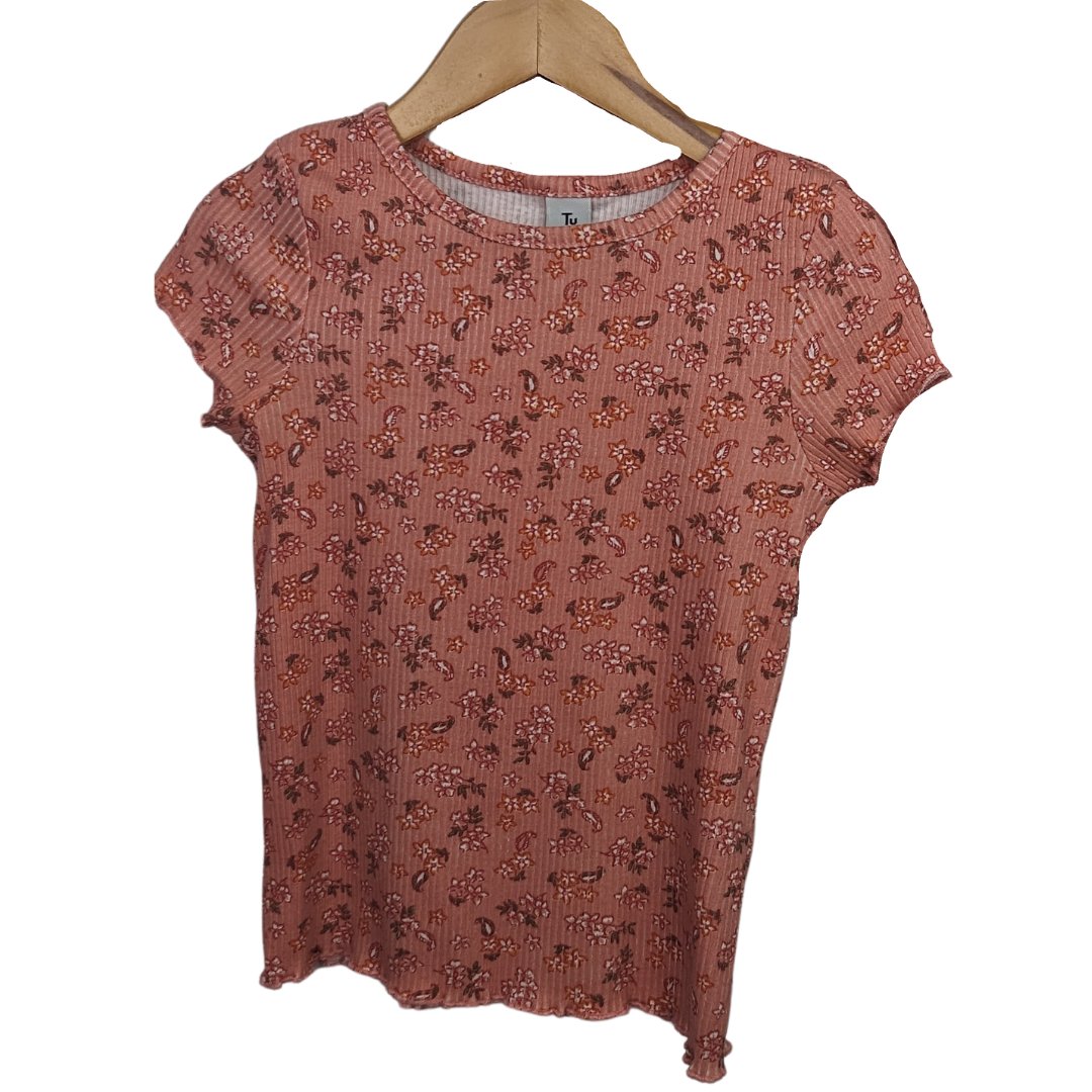 TU Pink Floral Ribbed Top - Girls 4 Years - Little Ones Preloved. Second Hand Children's & Preloved Baby, Kids, Girls & Boys Clothes. UK online