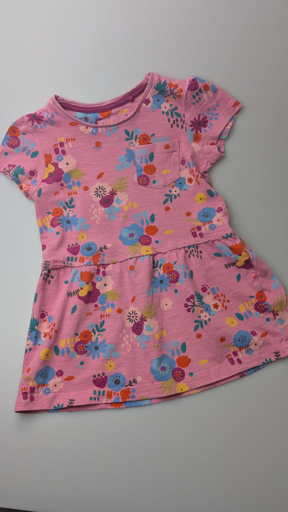 TU Pink Floral Short Sleeve Dress - Girls 2-3 Years Little Ones Preloved Used, Preloved, Preworn Baby, Girls & Boys Clothes. Kids & Children's second hand Clothing UK Online. Cheap affordable. Brands including Next, Joules, Nutmeg Morrisons, TU, F&F, H&M.