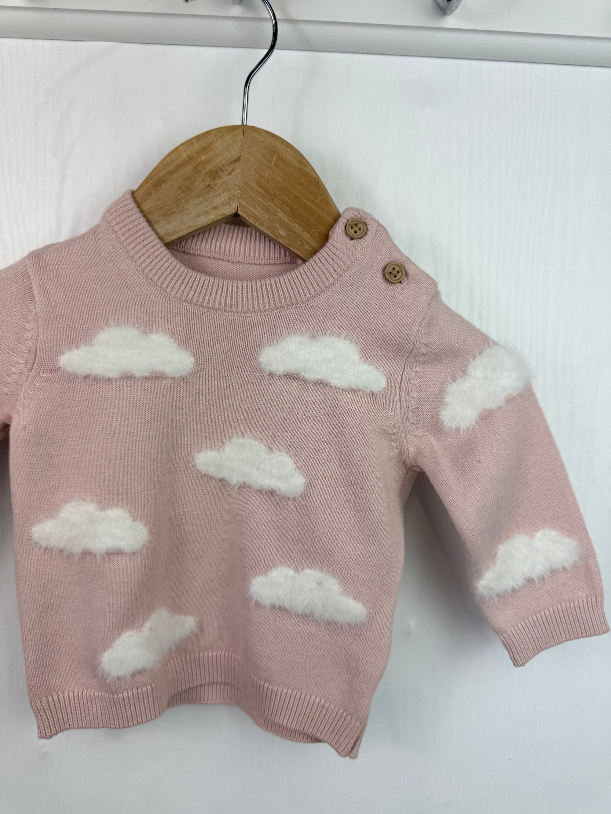 TU Pink Fluffy Cloud Jumper - Baby Girls 0 - 3 Months - Little Ones Preloved. Second Hand Children's & Preloved Baby, Kids, Girls & Boys Clothes. UK online