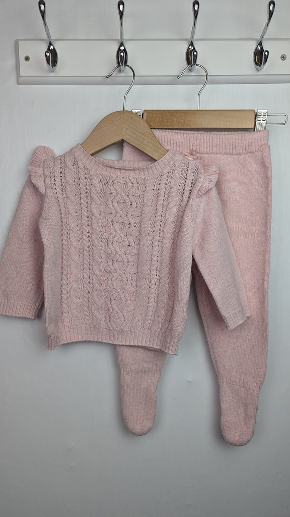 TU Pink Knit Jumper & Footed Leggings - Girls 6-9 Months Little Ones Preloved Used, Preloved, Preworn & Second Hand Baby, Kids & Children's Clothing UK Online. Cheap affordable. Brands including Next, Joules, Nutmeg Morrisons, TU, F&F, H&M.