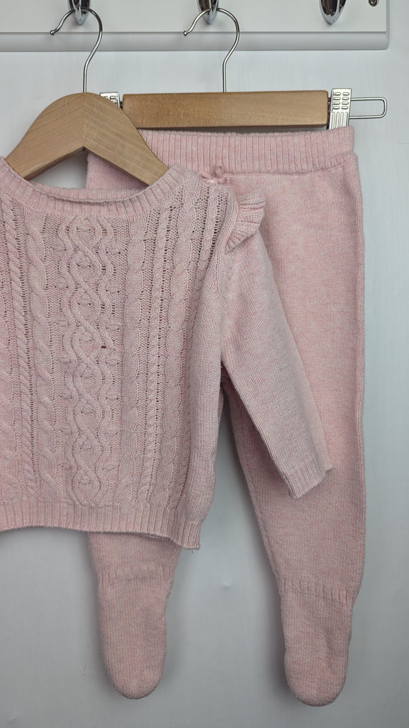 TU Pink Knit Jumper & Footed Leggings - Girls 6-9 Months Little Ones Preloved Used, Preloved, Preworn & Second Hand Baby, Kids & Children's Clothing UK Online. Cheap affordable. Brands including Next, Joules, Nutmeg Morrisons, TU, F&F, H&M.