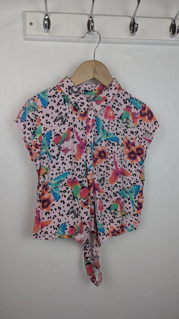 TU Pink Parrot & Floral Top - Girls 9 Years Little Ones Preloved Used, Preloved, Preworn Baby, Girls & Boys Clothes. Kids & Children's second hand Clothing UK Online. Cheap affordable. Brands including Next, Joules, Nutmeg Morrisons, TU, F&F, H&M.