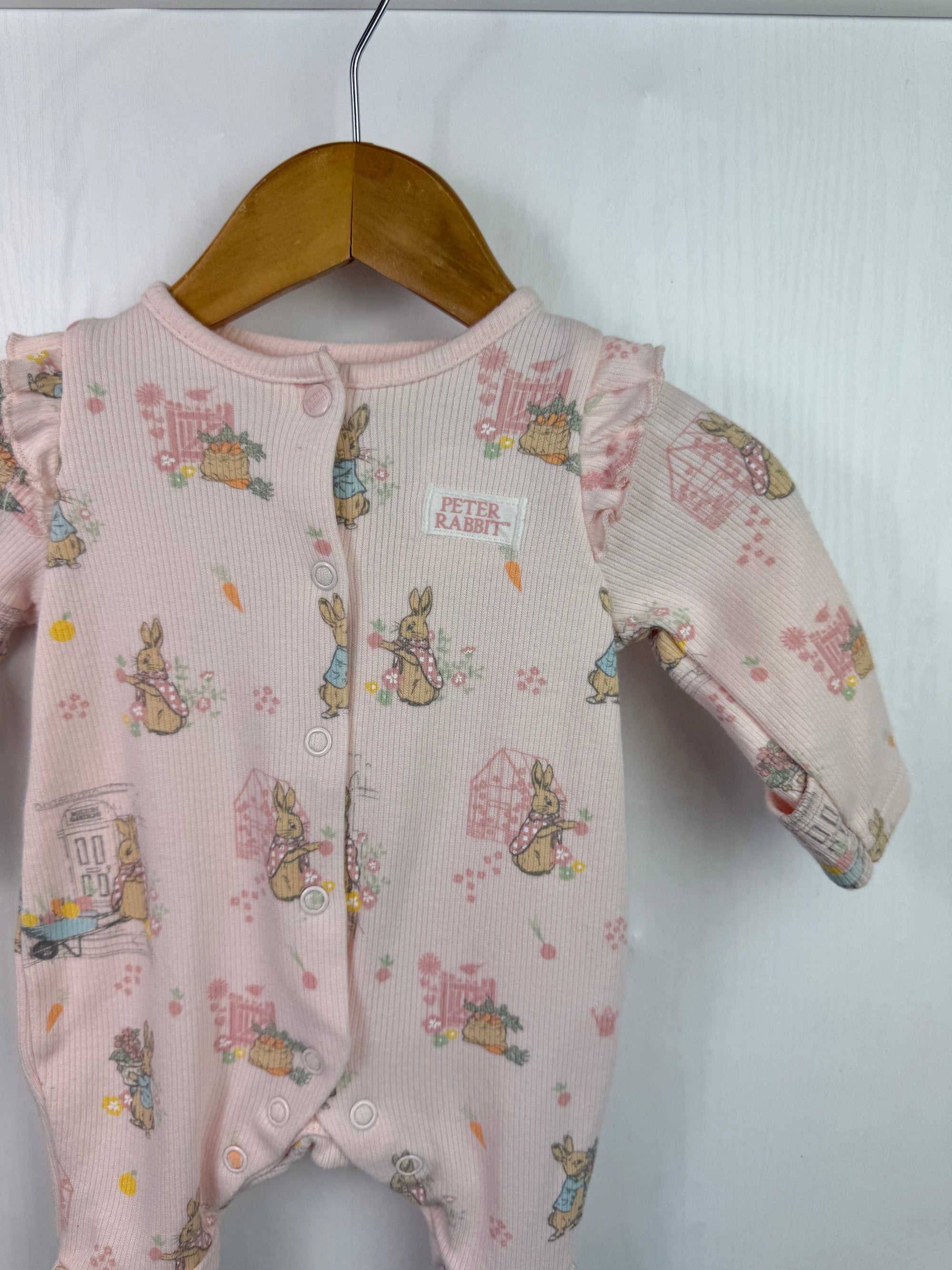 TU Pink Peter Rabbit Sleepsuit - Baby Girls Newborn - Little Ones Preloved. Second Hand Children's & Preloved Baby, Kids, Girls & Boys Clothes. UK online