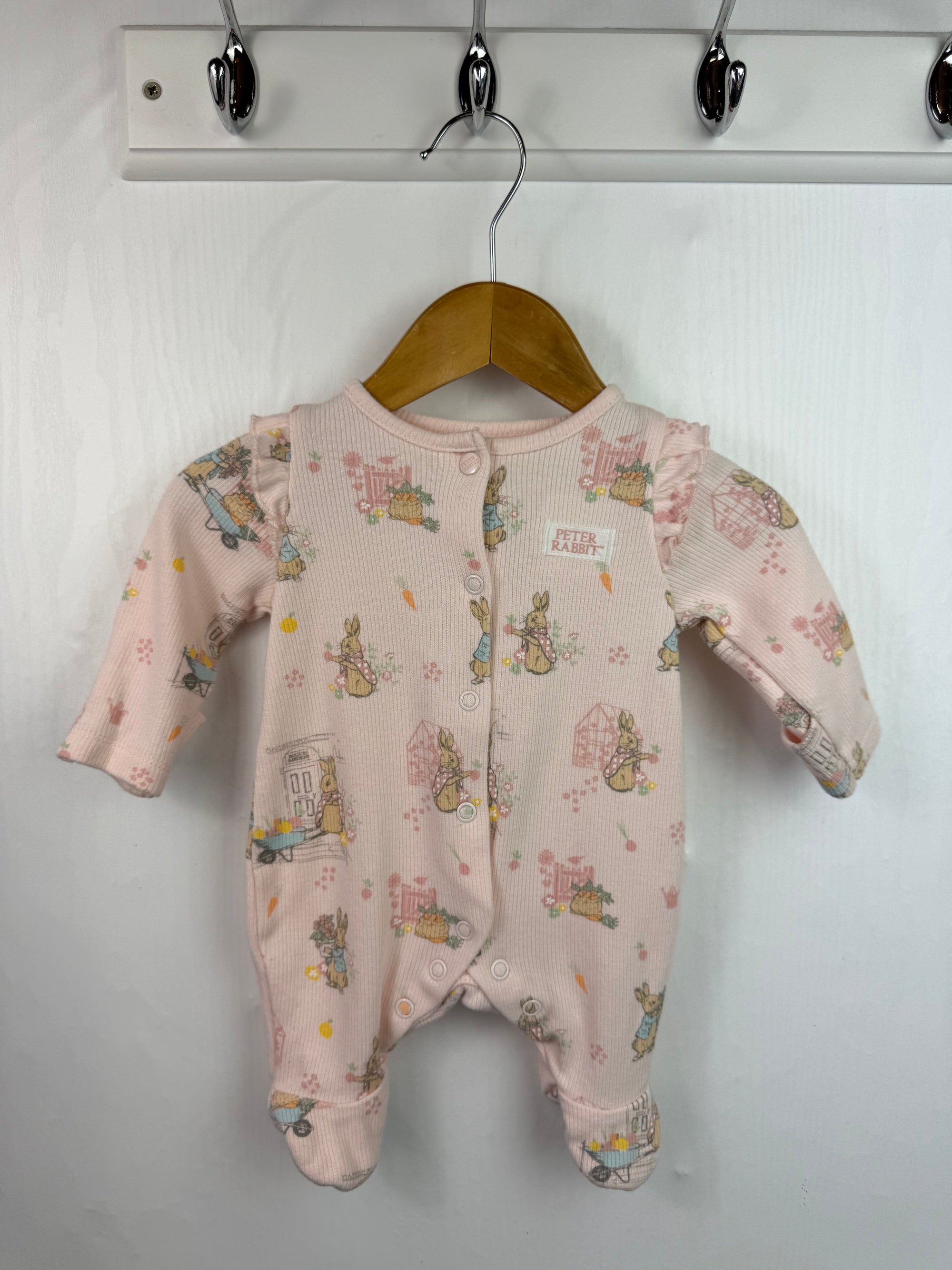 TU Pink Peter Rabbit Sleepsuit - Baby Girls Newborn - Little Ones Preloved. Second Hand Children's & Preloved Baby, Kids, Girls & Boys Clothes. UK online