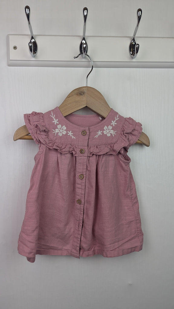 TU Pink Sleeveless Floral Top - Girls 3-6 Months Little Ones Preloved Used, Preloved, Preworn & Second Hand Baby, Kids & Children's Clothing UK Online. Cheap affordable. Brands including Next, Joules, Nutmeg Morrisons, TU, F&F, H&M.