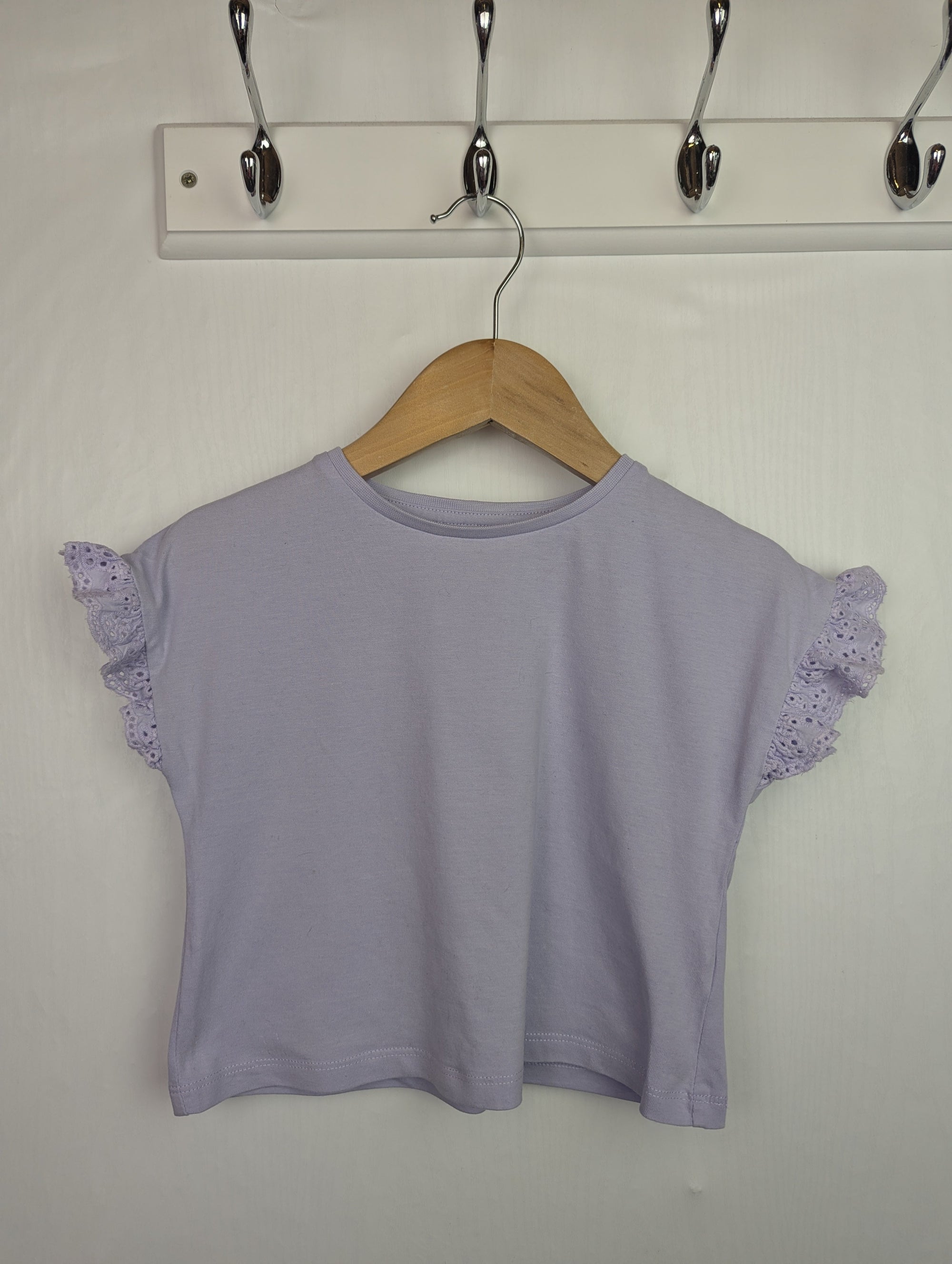 TU Purple Eyelet Sleeve Top - Girls 1 - 2 Years - Little Ones Preloved. Second Hand Children's & Preloved Baby, Kids, Girls & Boys Clothes. UK online
