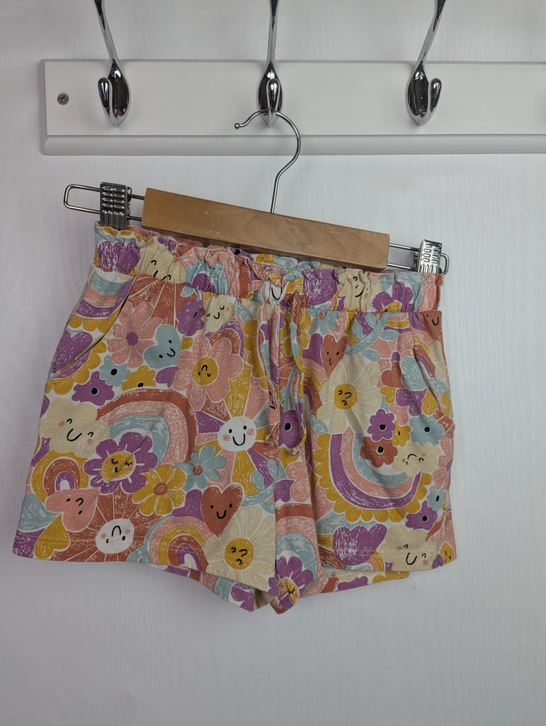 TU Rainbow & Floral Shorts - Girls 4-5 Years Little Ones Preloved Used, Preloved, Preworn Baby, Girls & Boys Clothes. Kids & Children's second hand Clothing UK Online. Cheap affordable. Brands including Next, Joules, Nutmeg Morrisons, TU, F&F, H&M.