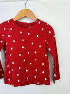 TU Red Spotty Long Sleeve Top - Girls 2 - 3 Years - Little Ones Preloved. Second Hand Children's & Preloved Baby, Kids, Girls & Boys Clothes. UK online