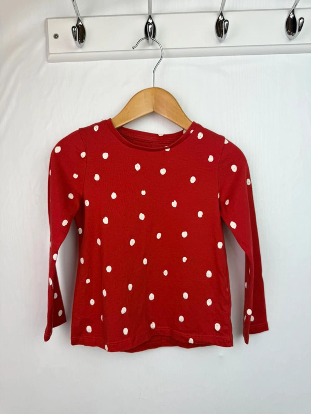 TU Red Spotty Long Sleeve Top - Girls 2 - 3 Years - Little Ones Preloved. Second Hand Children's & Preloved Baby, Kids, Girls & Boys Clothes. UK online