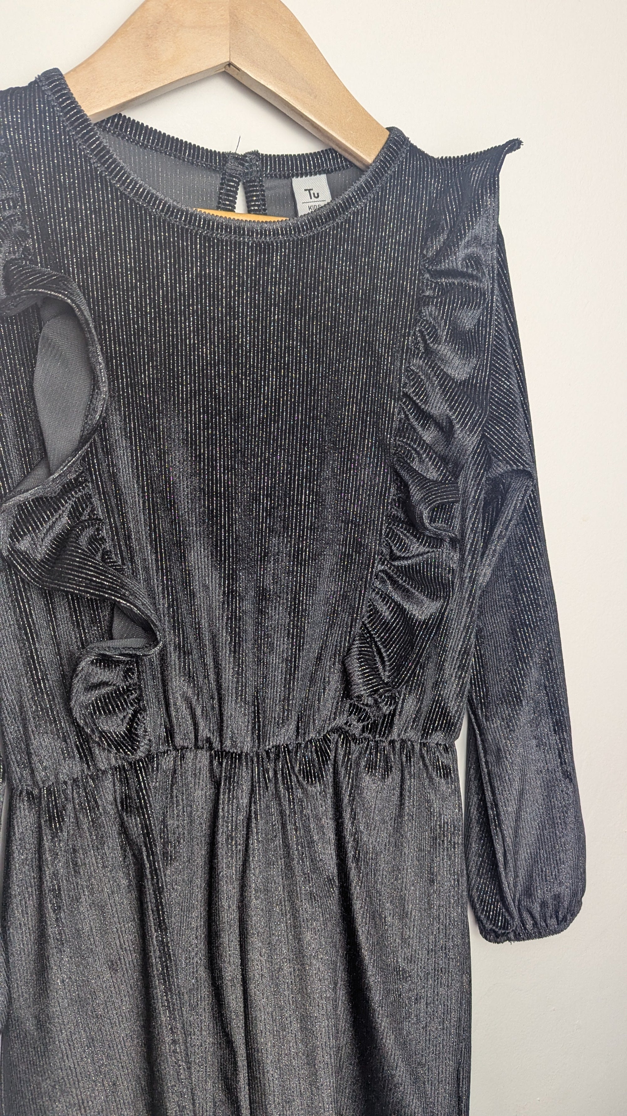 TU Ribbed Black Party Playsuit - Girls 7 Years - Little Ones Preloved. Second Hand Children's & Preloved Baby, Kids, Girls & Boys Clothes. UK online