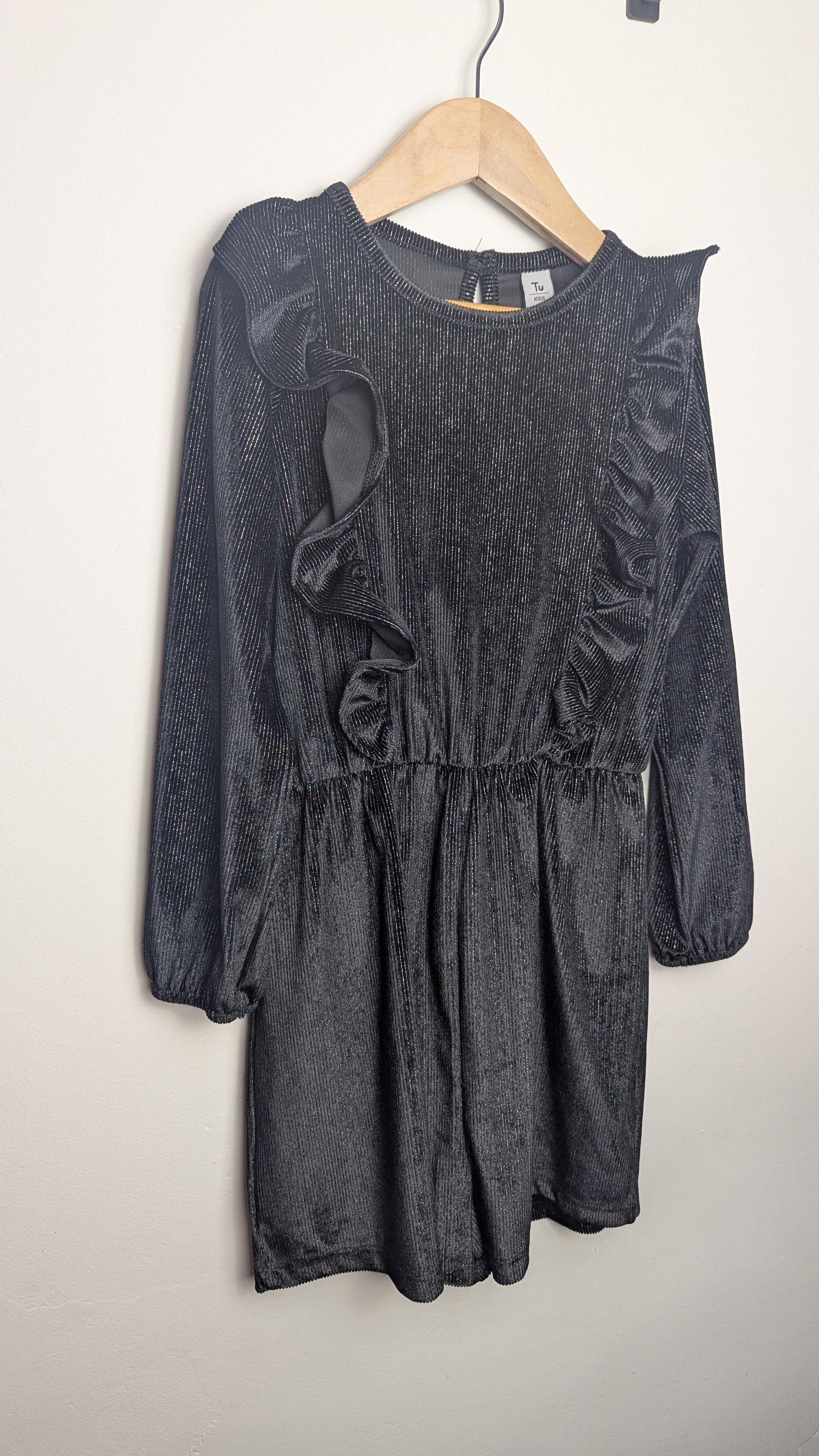 TU Ribbed Black Party Playsuit - Girls 7 Years - Little Ones Preloved. Second Hand Children's & Preloved Baby, Kids, Girls & Boys Clothes. UK online