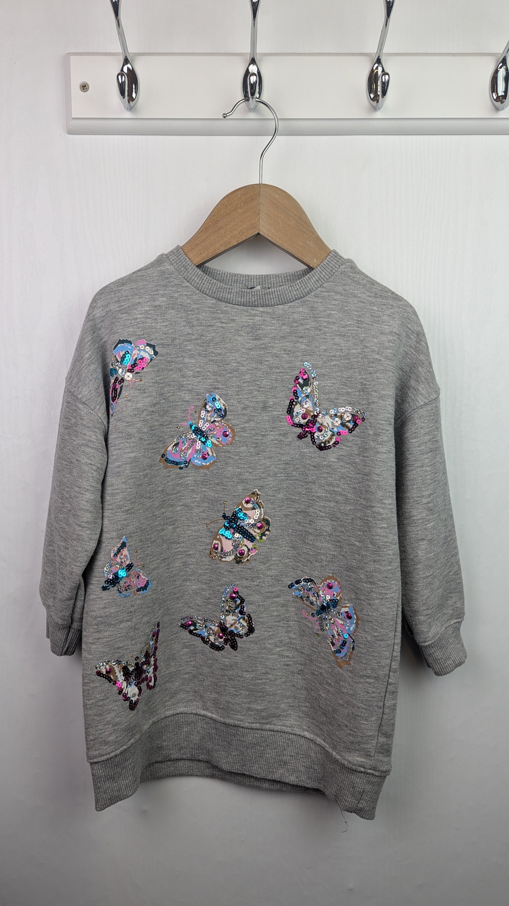 TU Sequin Butterfly Jumper Dress - Girls 3 Years - Little Ones Preloved. Second Hand Children's & Preloved Baby, Kids, Girls & Boys Clothes. UK online