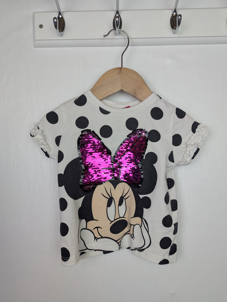 TU Sequin Minnie Mouse Top - Girls 12-18 Months Little Ones Preloved Used, Preloved, Preworn Baby, Girls & Boys Clothes. Kids & Children's second hand Clothing UK Online. Cheap affordable. Brands including Next, Joules, Nutmeg Morrisons, TU, F&F, H&M.