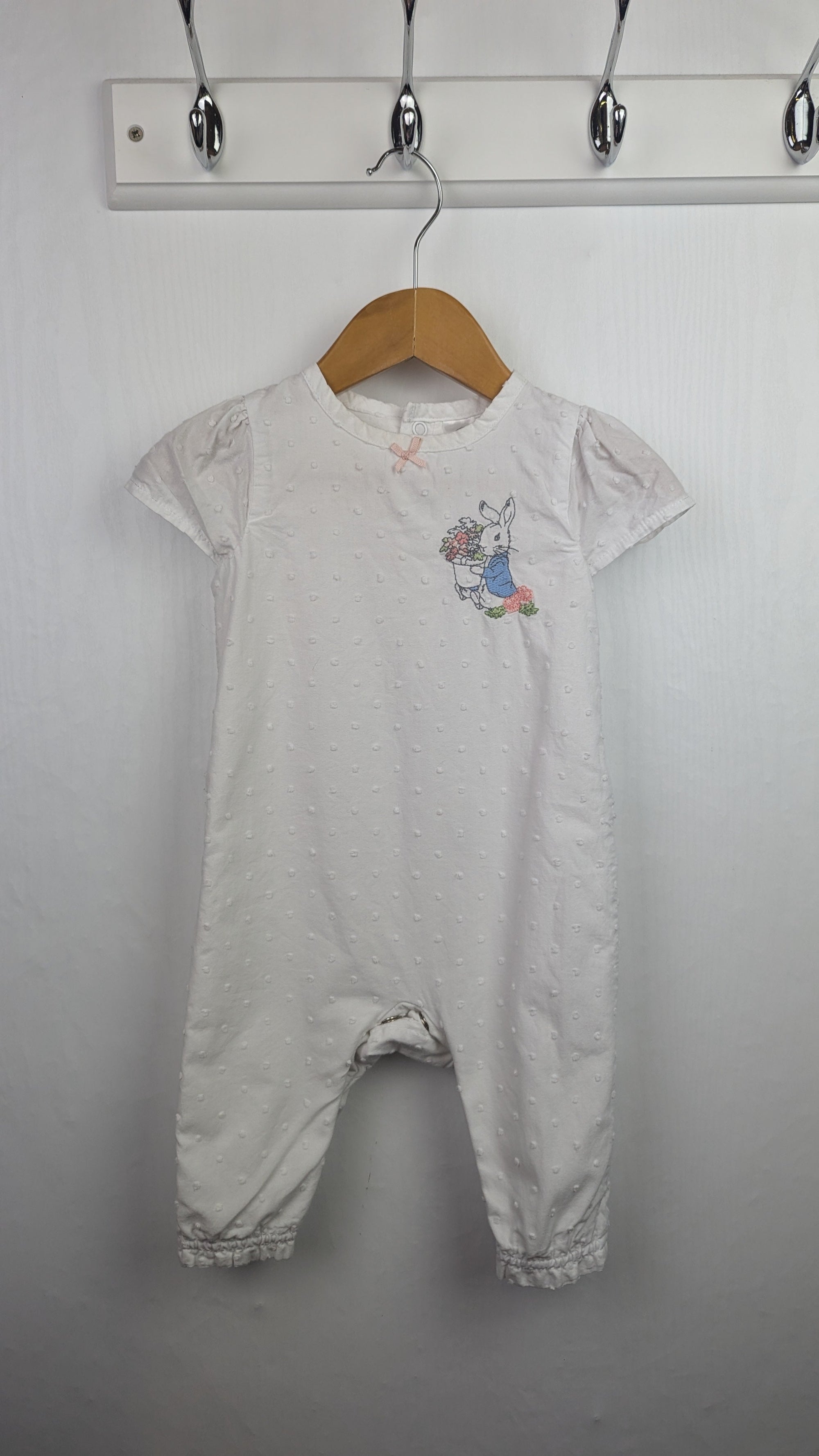 TU White Peter Rabbit Romper - Girls 3 - 6 Months - Little Ones Preloved. Second Hand Children's & Preloved Baby, Kids, Girls & Boys Clothes. UK online