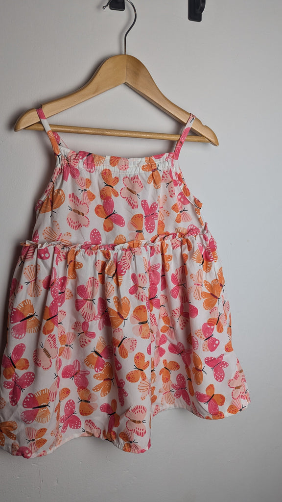 TU White & Pink Butterfly Sleeveless Dress - Girls 18-24 Months Little Ones Preloved Used, Preloved, Preworn & Second Hand Baby, Kids & Children's Clothing UK Online. Cheap affordable. Brands including Next, Joules, Nutmeg Morrisons, TU, F&F, H&M.