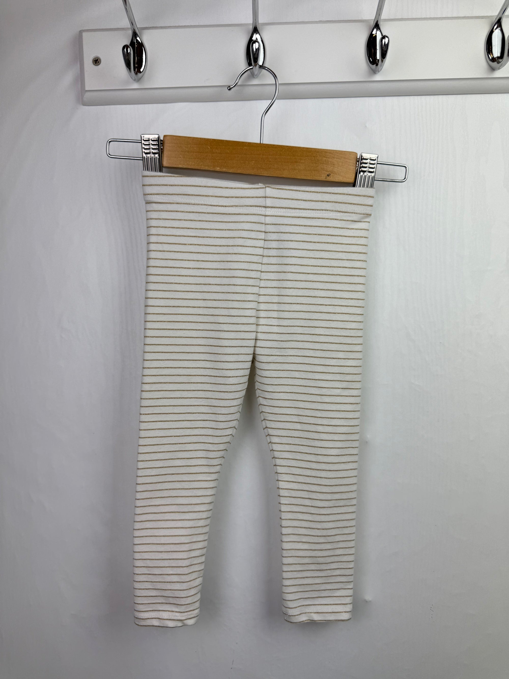 Unbranded Gold Striped Leggings - Girls 12 - 18 Months - Little Ones Preloved. Second Hand Children's & Preloved Baby, Kids, Girls & Boys Clothes. UK online