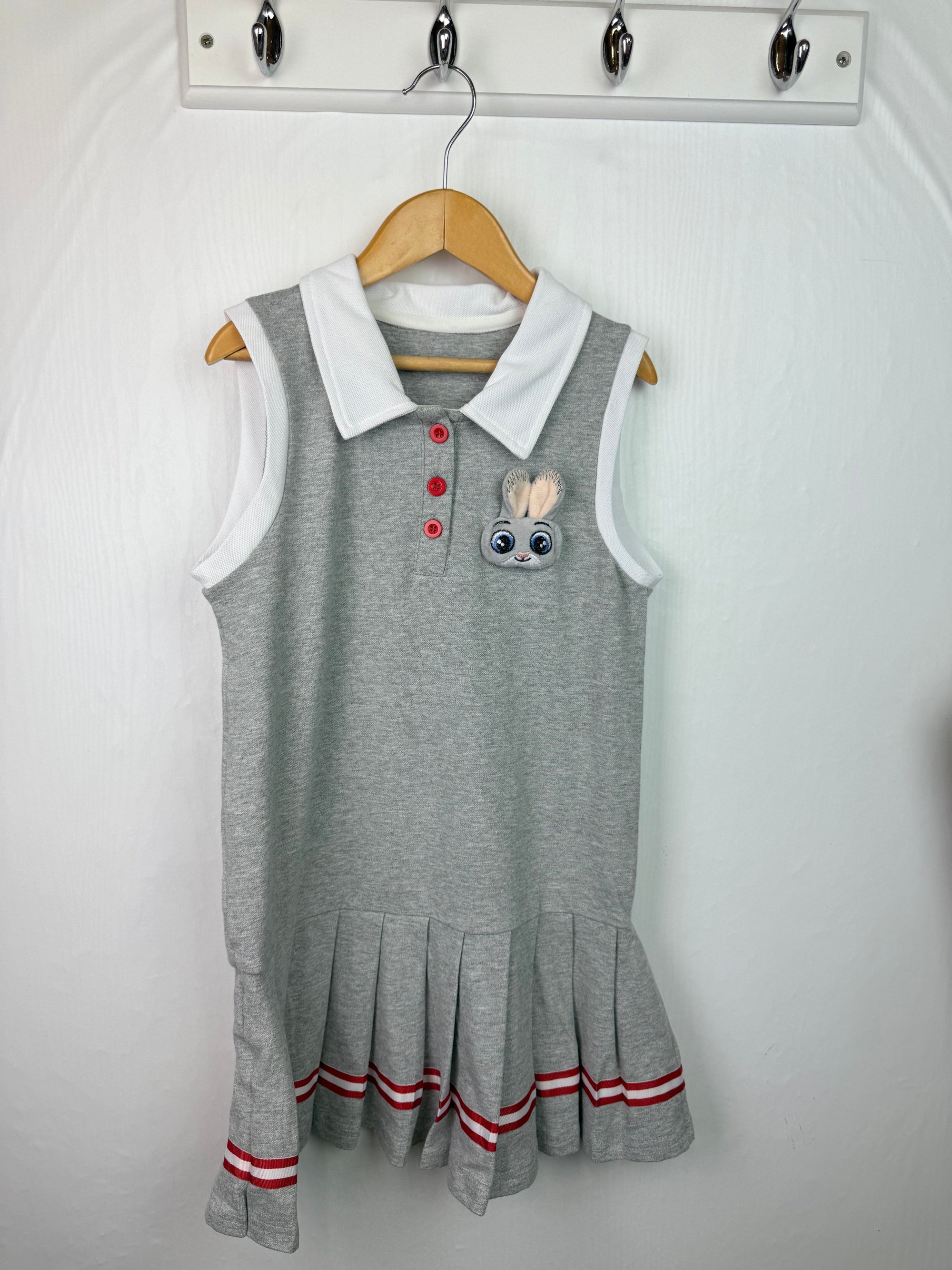 Unbranded Grey Bunny Pleated Dress - Girls 8 - 9 Years - Little Ones Preloved. Second Hand Children's & Preloved Baby, Kids, Girls & Boys Clothes. UK online