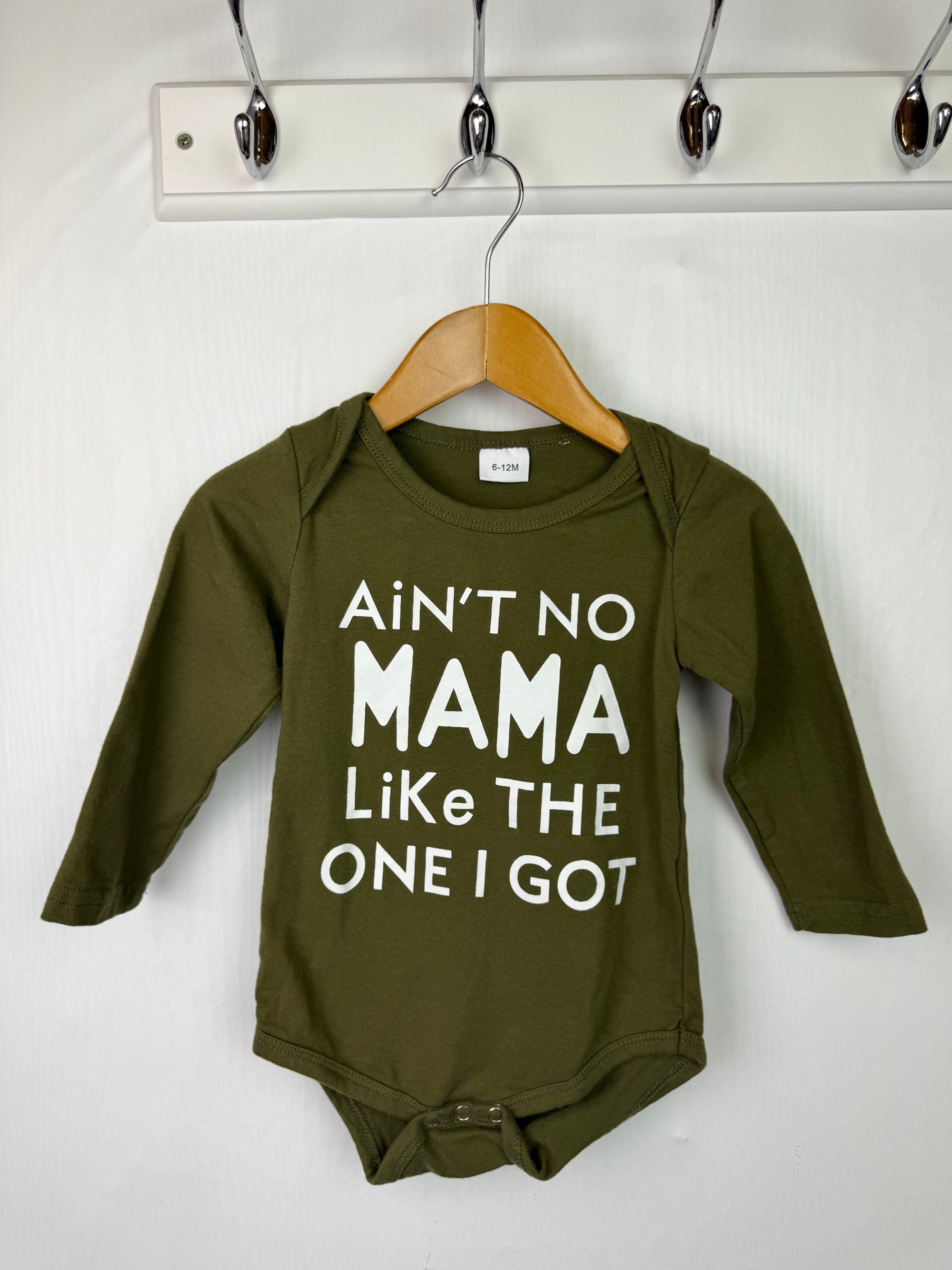 Unbranded Khaki Mama Bodysuit - Boys 6 - 12 Months - Little Ones Preloved. Second Hand Children's & Preloved Baby, Kids, Girls & Boys Clothes. UK online