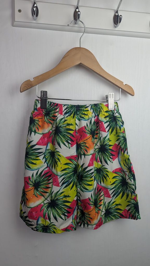 Unbranded Palm Trees & Watermelon Beach Shorts - Boys 6 Years Little Ones Preloved Used, Preloved, Preworn Baby, Girls & Boys Clothes. Kids & Children's second hand Clothing UK Online. Cheap affordable. Brands including Next, Joules, Nutmeg Morrisons, TU, F&F, H&M.