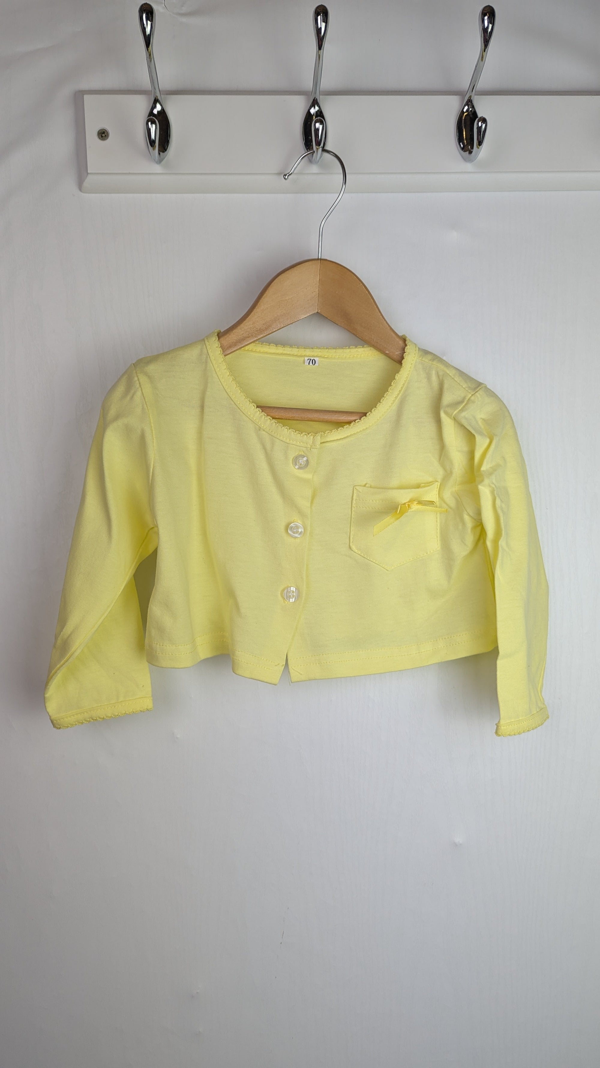 Unbranded Yellow Bow Cardigan - Girls 6 - 12 Months - Little Ones Preloved. Second Hand Children's & Preloved Baby, Kids, Girls & Boys Clothes. UK online