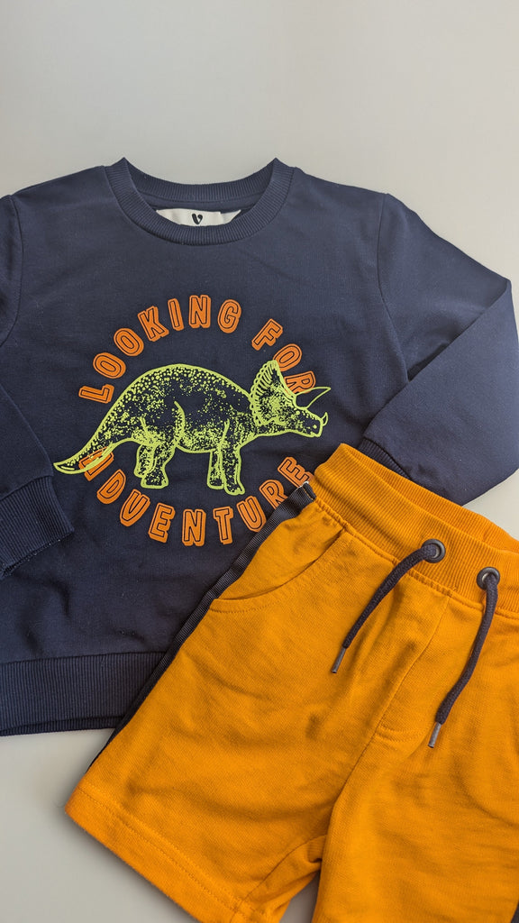 V by Very Dinosaur Jumper & Shorts Outfit -Boy 18-24 Months V by Very Used, Preloved, Preworn & Second Hand Baby, Kids & Children's Clothing UK Online. Cheap affordable. Brands including Next, Joules, Nutmeg Morrisons, TU, F&F, H&M.