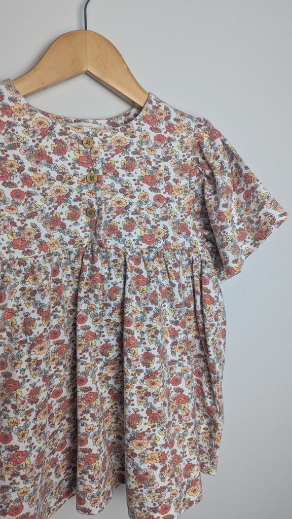 Vertbaudet Short Sleeve Floral Dress - Girls 3 Years Little Ones Preloved Used, Preloved, Preworn & Second Hand Baby, Kids & Children's Clothing UK Online. Cheap affordable. Brands including Next, Joules, Nutmeg Morrisons, TU, F&F, H&M.