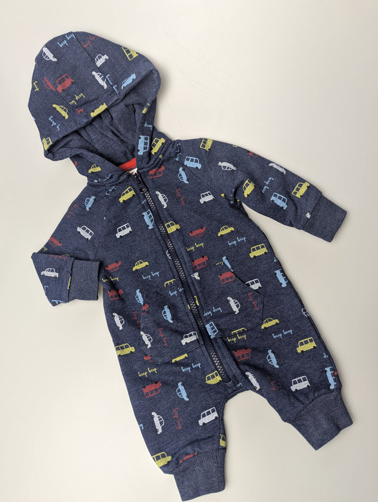 Very Vehicles Zip Romper - Boys 0-3 Months Little Ones Preloved Used, Preloved, Preworn Baby, Girls & Boys Clothes. Kids & Children's second hand Clothing UK Online. Cheap affordable. Brands including Next, Joules, Nutmeg Morrisons, TU, F&F, H&M.