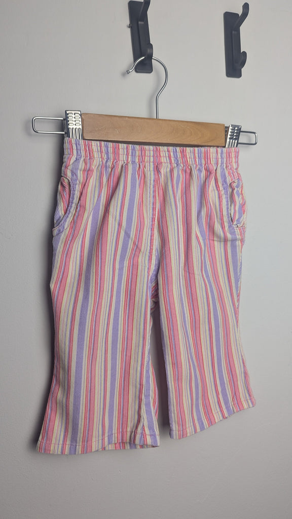 VINTAGE Cherokee Pink & Purple Striped Trousers - Baby Girls 3-6 Months Little Ones Preloved Used, Preloved, Preworn & Second Hand Baby, Kids & Children's Clothing UK Online. Cheap affordable. Brands including Next, Joules, Nutmeg Morrisons, TU, F&F, H&M.