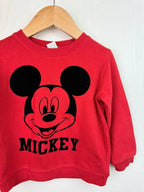 Vintage Disney Mickey Mouse Red Jumper - Unisex 24 Months - Little Ones Preloved. Second Hand Children's & Preloved Baby, Kids, Girls & Boys Clothes. UK online