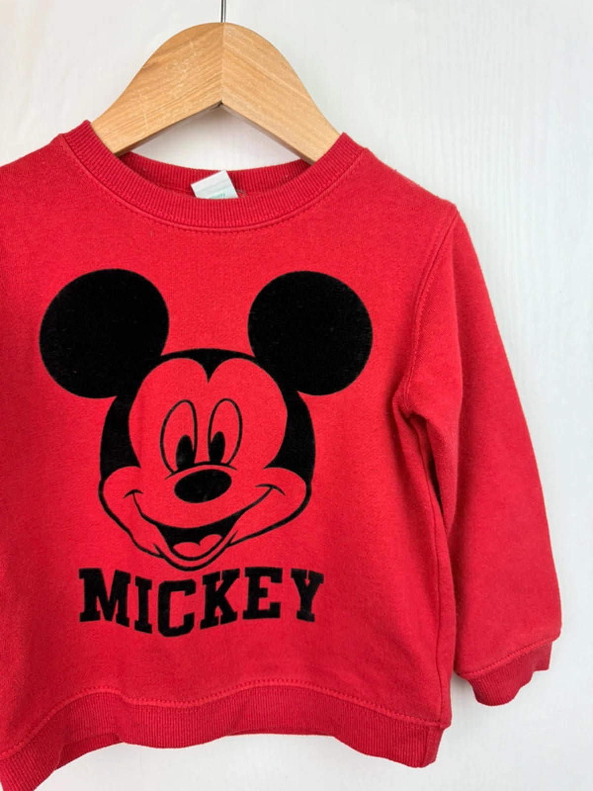 Vintage Disney Mickey Mouse Red Jumper - Unisex 24 Months - Little Ones Preloved. Second Hand Children's & Preloved Baby, Kids, Girls & Boys Clothes. UK online