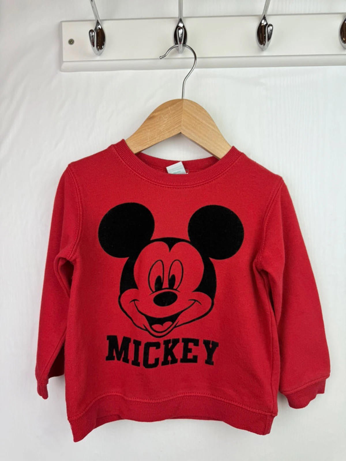 Vintage Disney Mickey Mouse Red Jumper - Unisex 24 Months - Little Ones Preloved. Second Hand Children's & Preloved Baby, Kids, Girls & Boys Clothes. UK online