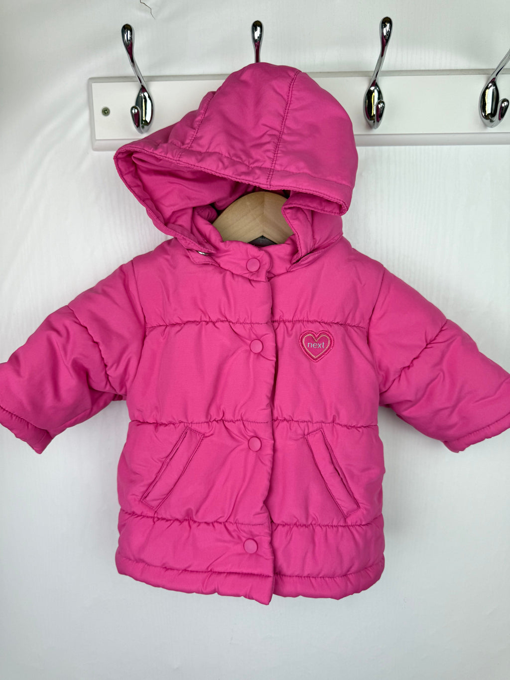 Vintage Next Pink Padded Coat - Girls 3 - 6 Months - Little Ones Preloved. Second Hand Children's & Preloved Baby, Kids, Girls & Boys Clothes. UK online