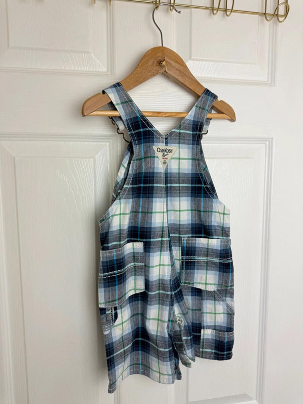 Vintage Oshkosh B’Gosh checked Shortall dungarees - Boys 24 Months - Little Ones Preloved. Second Hand Children's & Preloved Baby, Kids, Girls & Boys Clothes. UK online