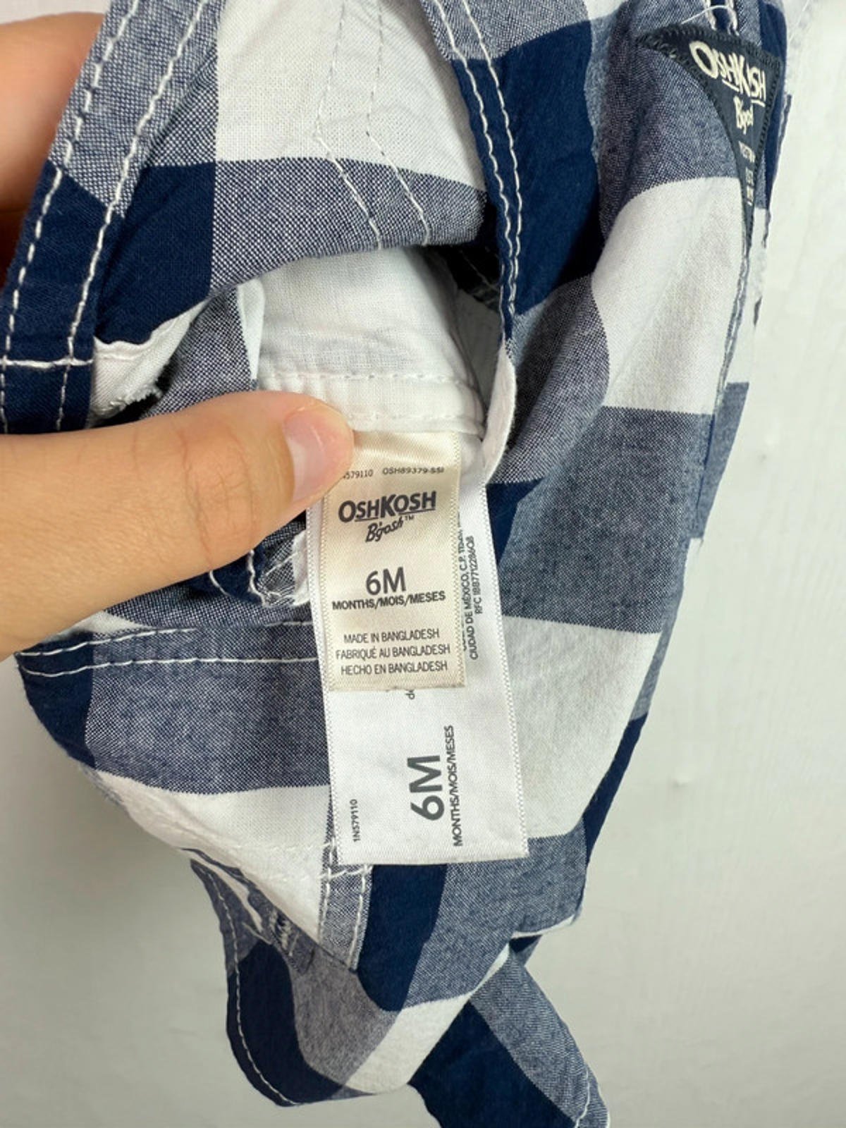 Vintage Oshkosh Checked Dungarees - Size 6 Months - Little Ones Preloved. Second Hand Children's & Preloved Baby, Kids, Girls & Boys Clothes. UK online