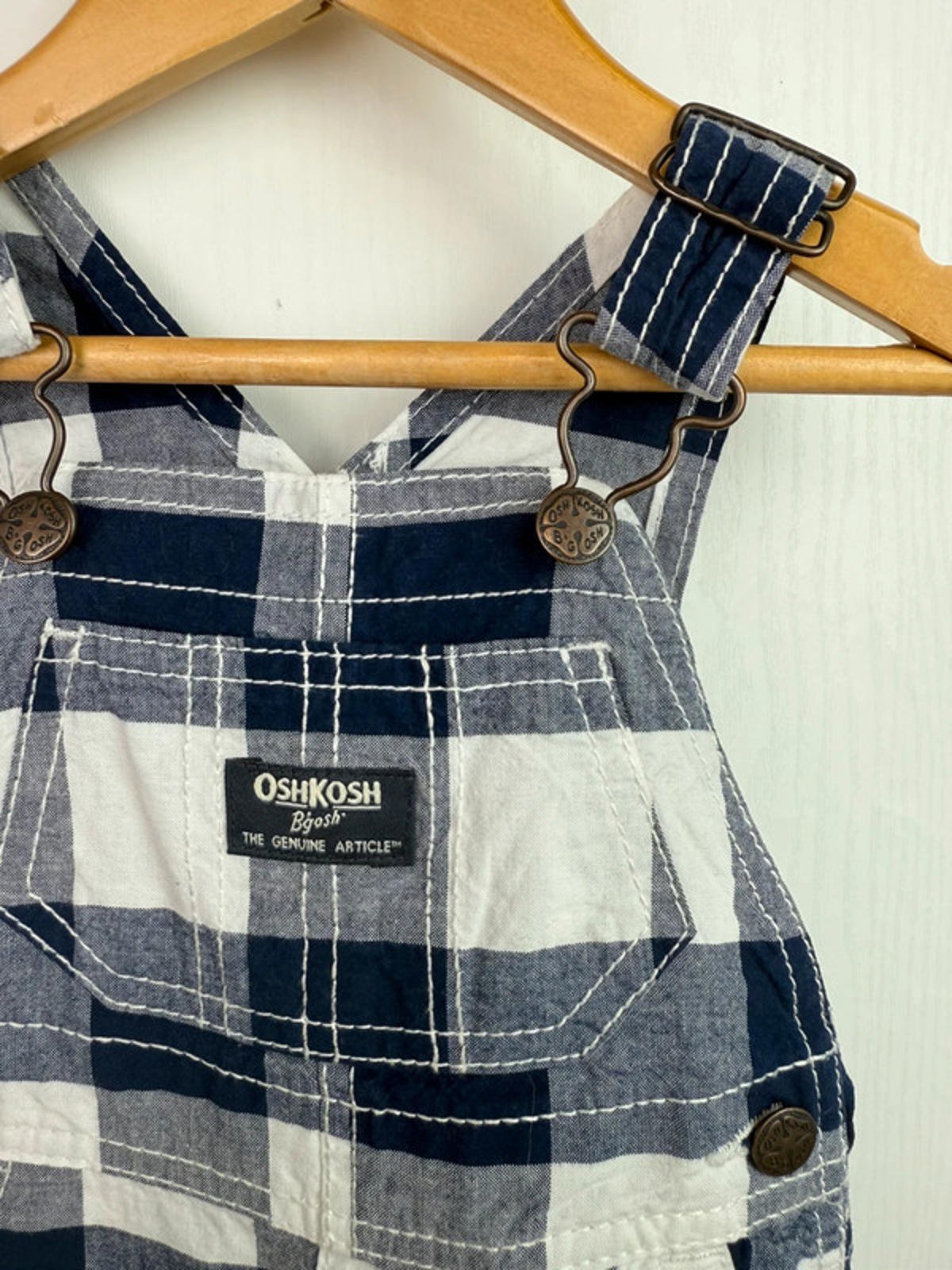 Vintage Oshkosh Checked Dungarees - Size 6 Months - Little Ones Preloved. Second Hand Children's & Preloved Baby, Kids, Girls & Boys Clothes. UK online