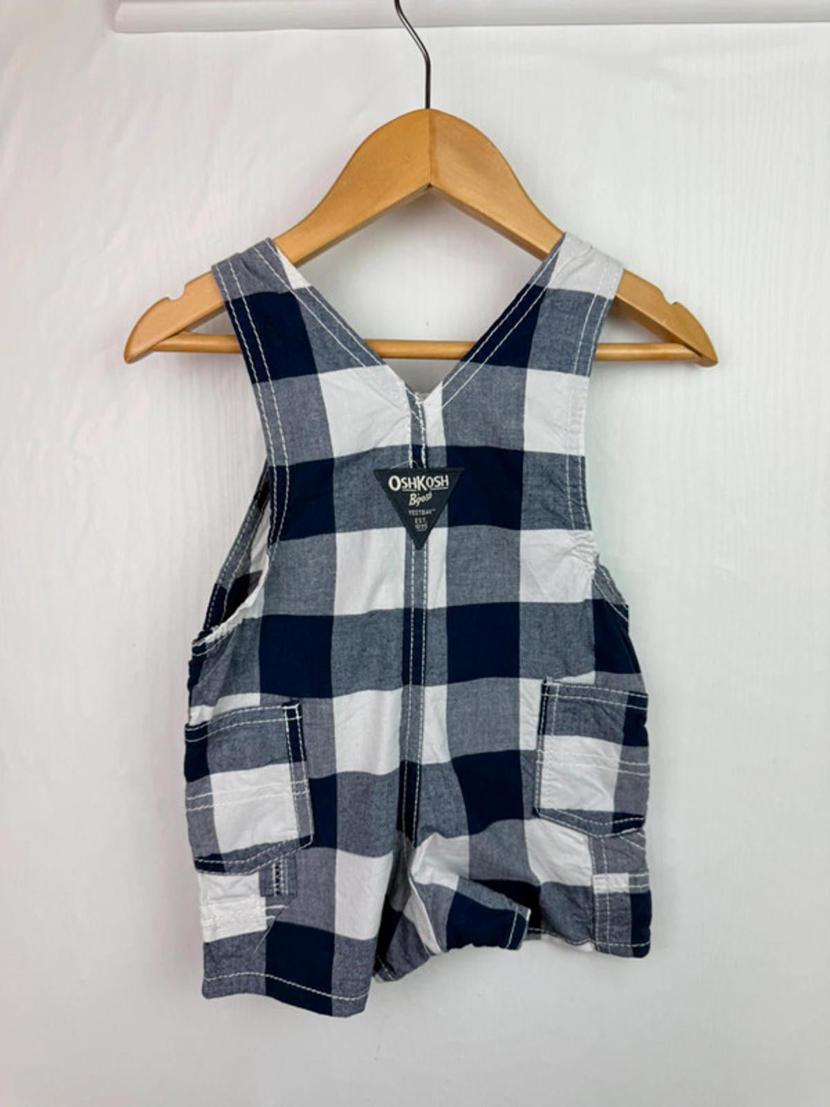 Vintage Oshkosh Checked Dungarees - Size 6 Months - Little Ones Preloved. Second Hand Children's & Preloved Baby, Kids, Girls & Boys Clothes. UK online