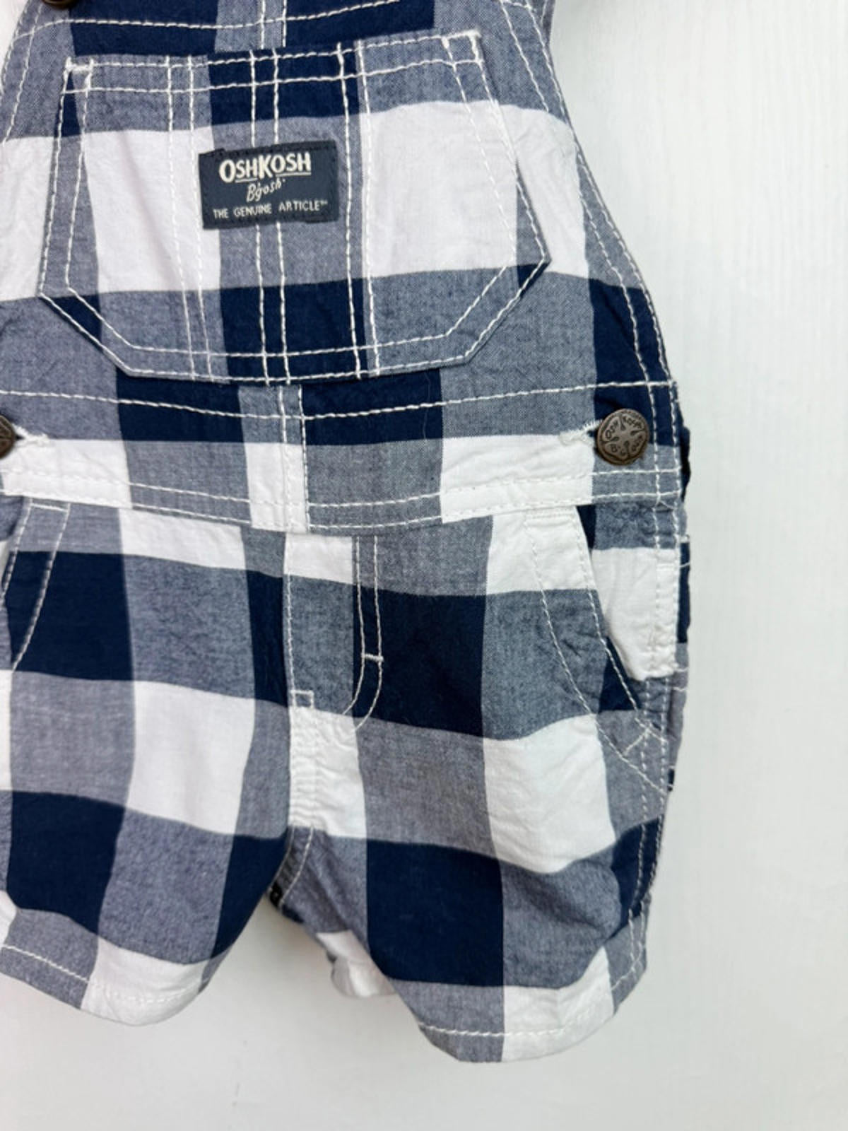 Vintage Oshkosh Checked Dungarees - Size 6 Months - Little Ones Preloved. Second Hand Children's & Preloved Baby, Kids, Girls & Boys Clothes. UK online