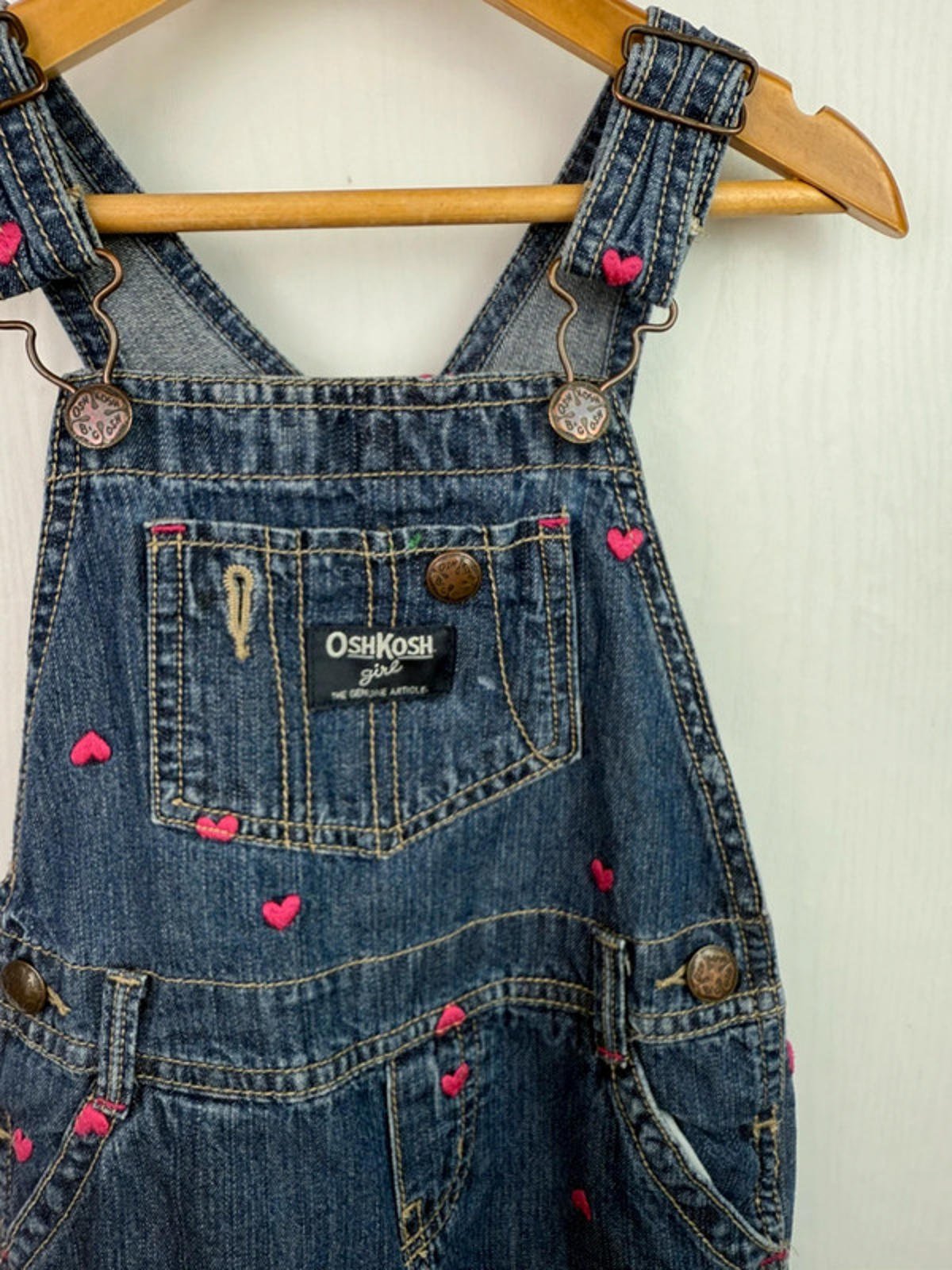 Vintage OshKosh Denim Heart Dungarees - Girls 2 Years - Little Ones Preloved. Second Hand Children's & Preloved Baby, Kids, Girls & Boys Clothes. UK online