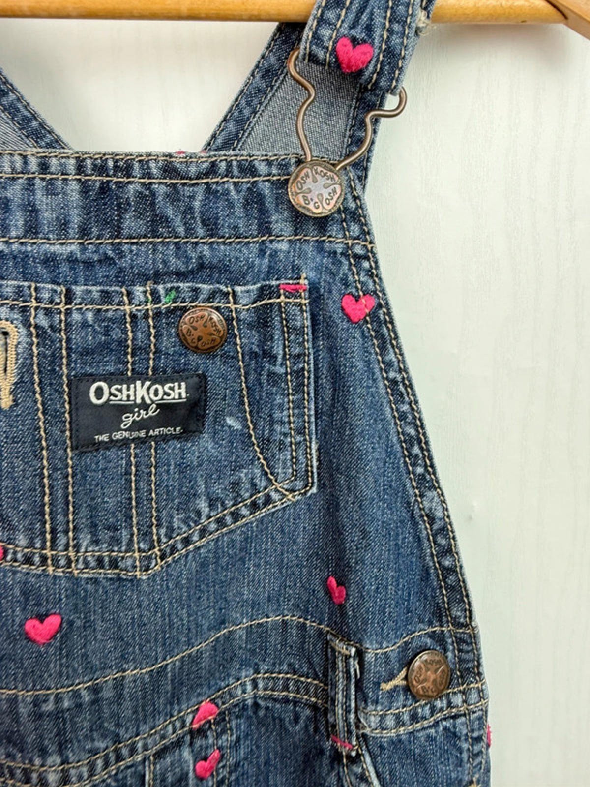Vintage OshKosh Denim Heart Dungarees - Girls 2 Years - Little Ones Preloved. Second Hand Children's & Preloved Baby, Kids, Girls & Boys Clothes. UK online