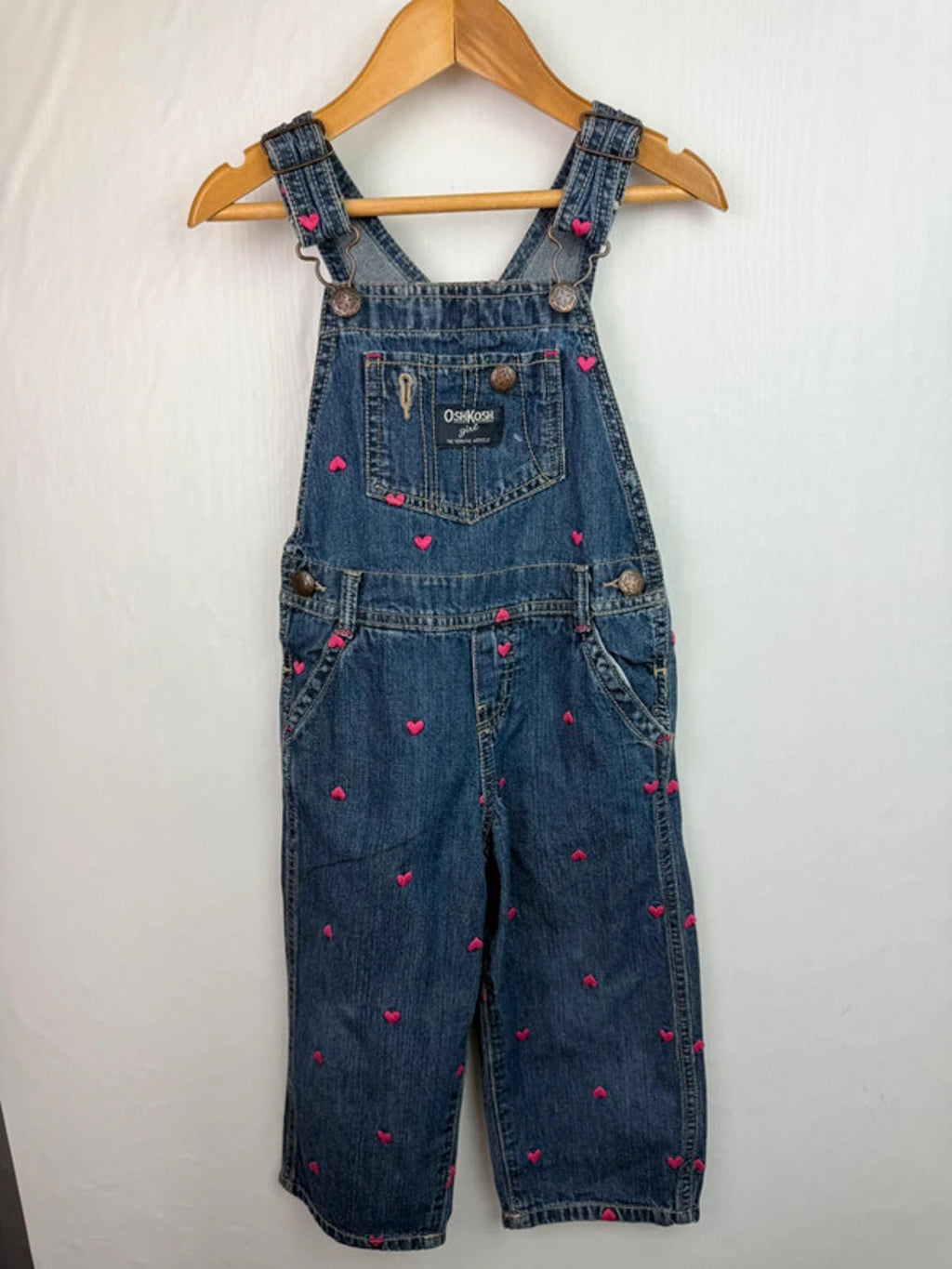 Vintage OshKosh Denim Heart Dungarees - Girls 2 Years - Little Ones Preloved. Second Hand Children's & Preloved Baby, Kids, Girls & Boys Clothes. UK online