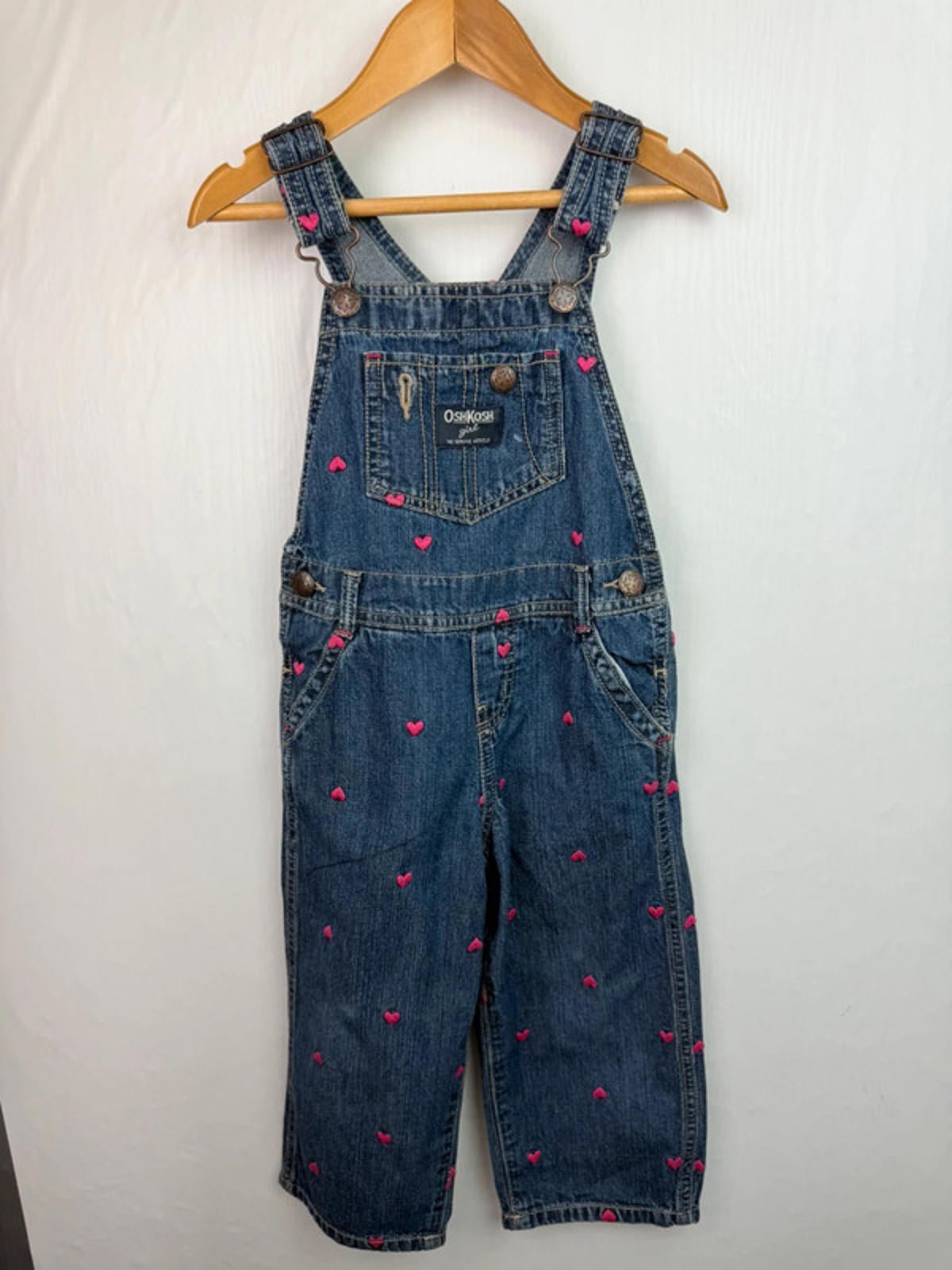Vintage OshKosh Denim Heart Dungarees - Girls 2 Years - Little Ones Preloved. Second Hand Children's & Preloved Baby, Kids, Girls & Boys Clothes. UK online
