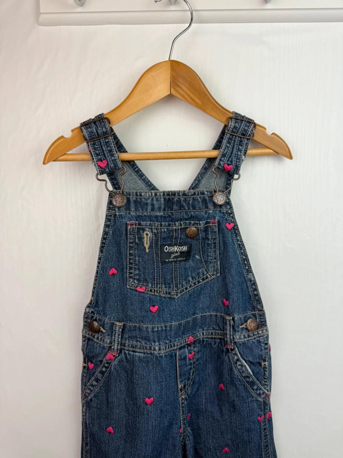 Vintage OshKosh Denim Heart Dungarees - Girls 2 Years - Little Ones Preloved. Second Hand Children's & Preloved Baby, Kids, Girls & Boys Clothes. UK online
