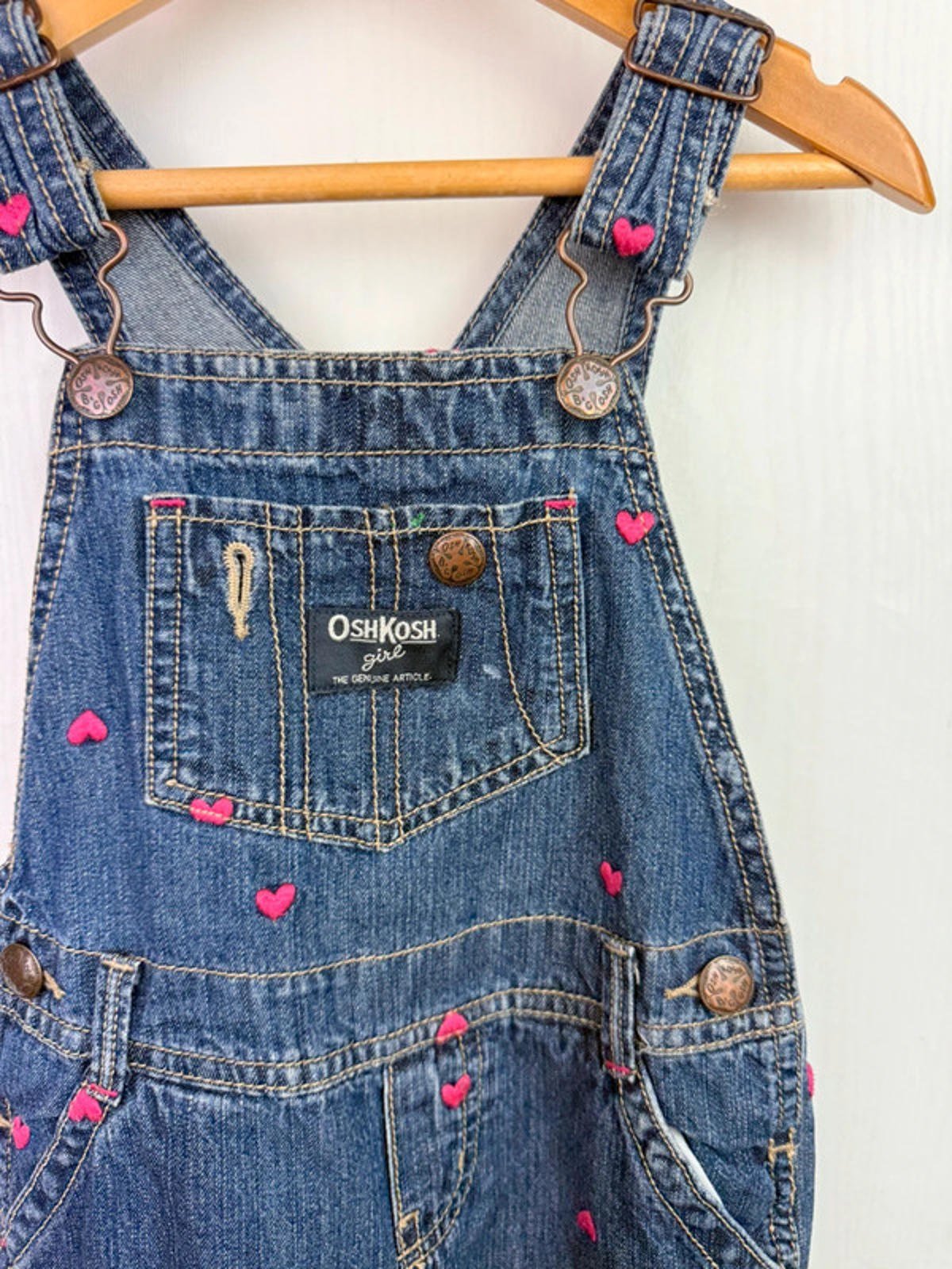 Vintage OshKosh Denim Heart Dungarees - Girls 2 Years - Little Ones Preloved. Second Hand Children's & Preloved Baby, Kids, Girls & Boys Clothes. UK online