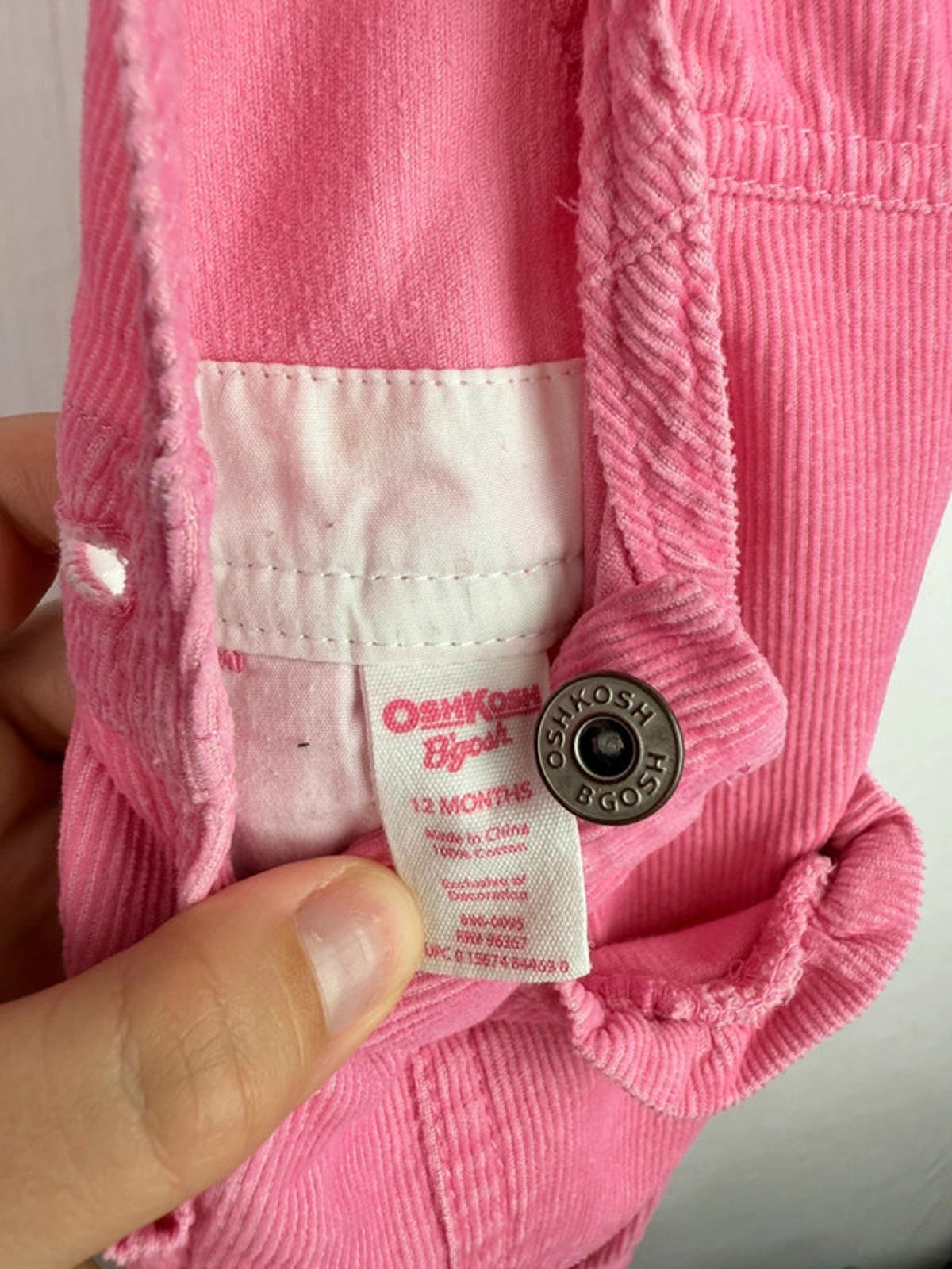 Vintage Oshkosh Pink Cord Dungarees - Size 12 Months - Little Ones Preloved. Second Hand Children's & Preloved Baby, Kids, Girls & Boys Clothes. UK online