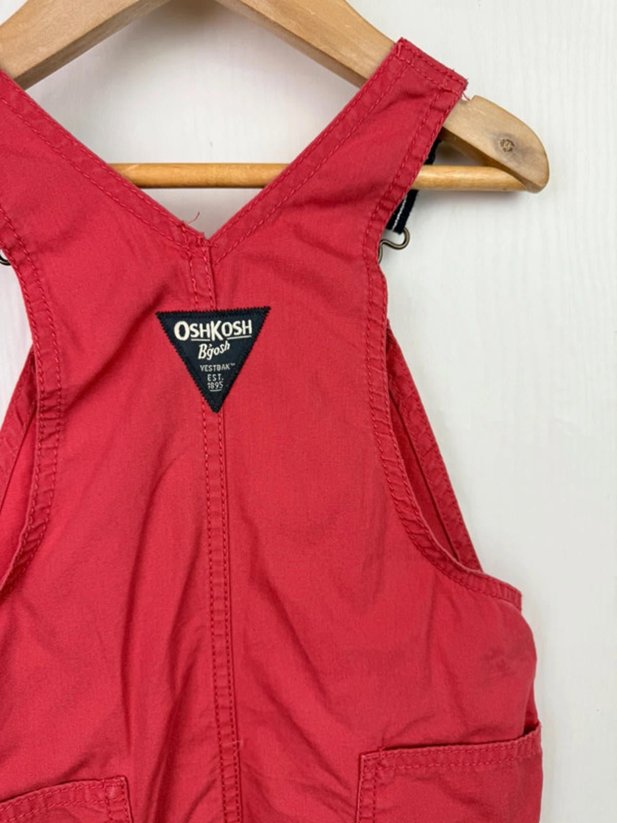 Vintage Oshkosh Red Shorty Dungarees - Unisex 24 Months - Little Ones Preloved. Second Hand Children's & Preloved Baby, Kids, Girls & Boys Clothes. UK online