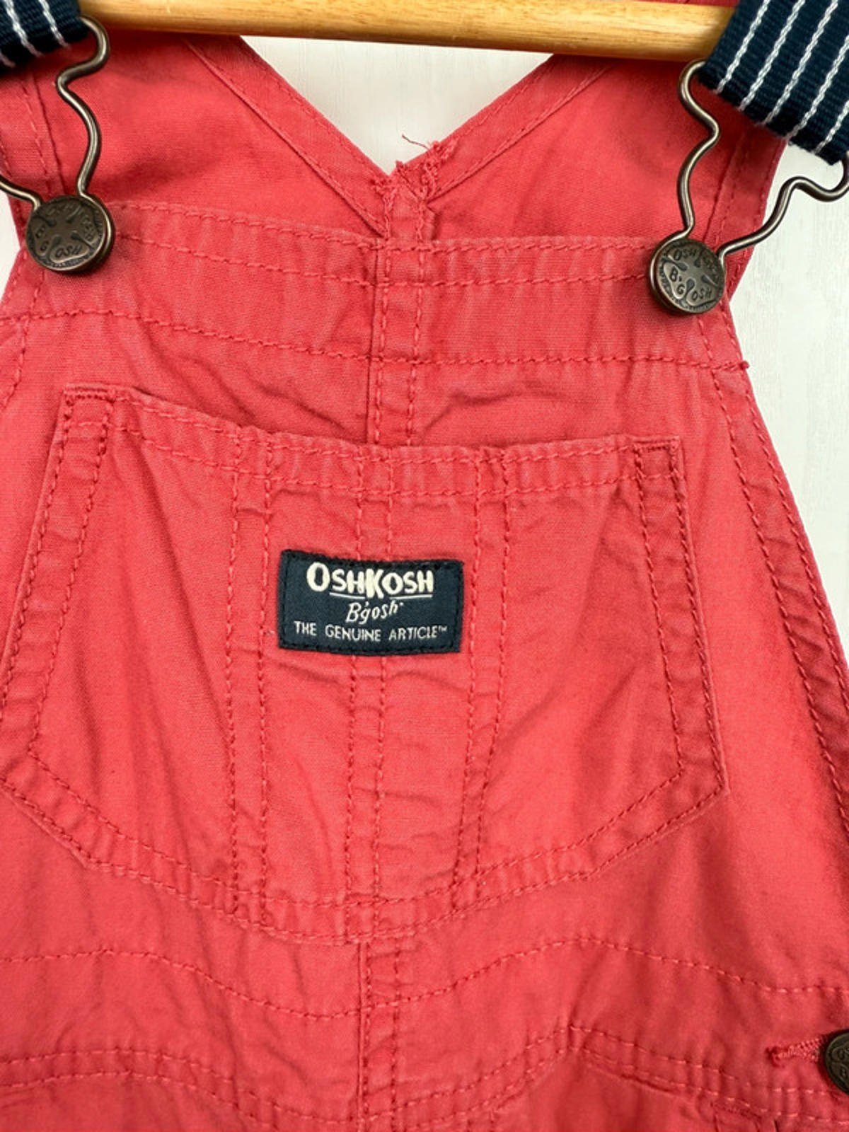 Vintage Oshkosh Red Shorty Dungarees - Unisex 24 Months - Little Ones Preloved. Second Hand Children's & Preloved Baby, Kids, Girls & Boys Clothes. UK online